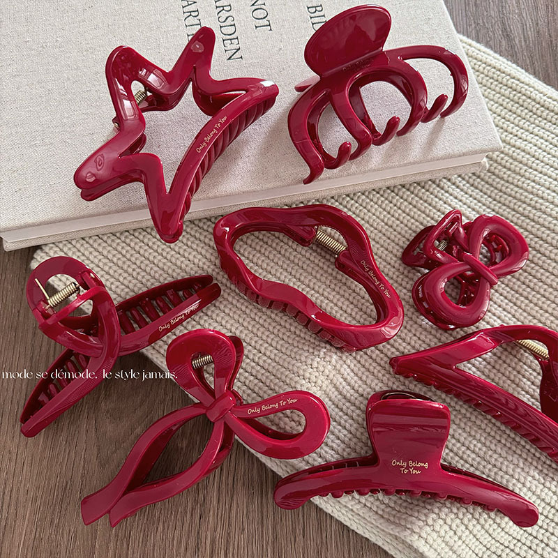 Resin Art Alphabet - Новый год, красная коллекция, большой зажим